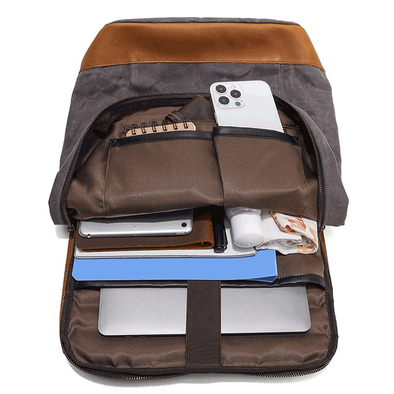 Canvas and Leather Camera Backpack