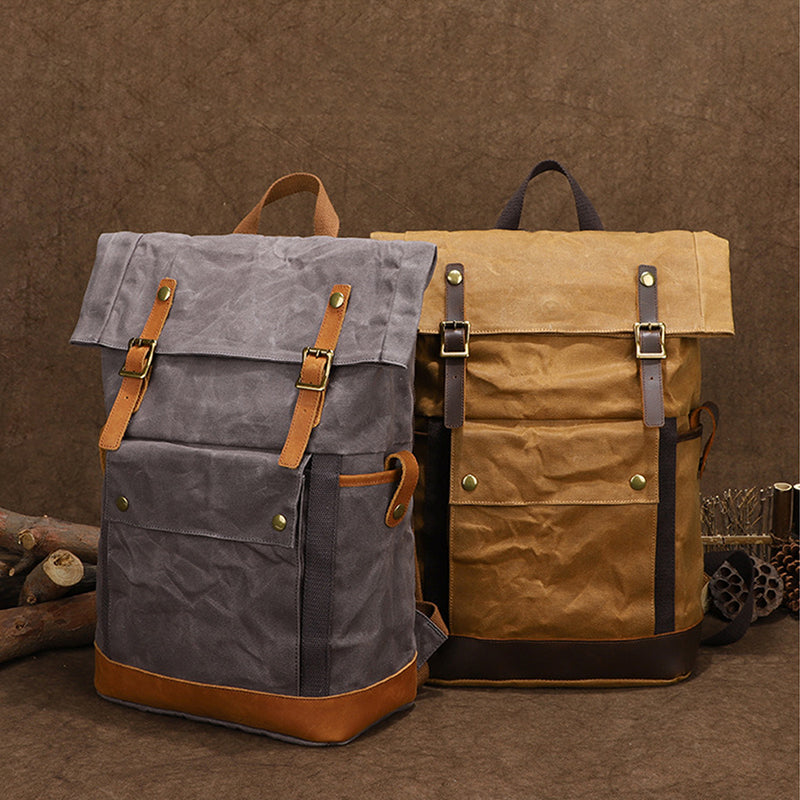 Waxed Canvas Rolltop Backpack