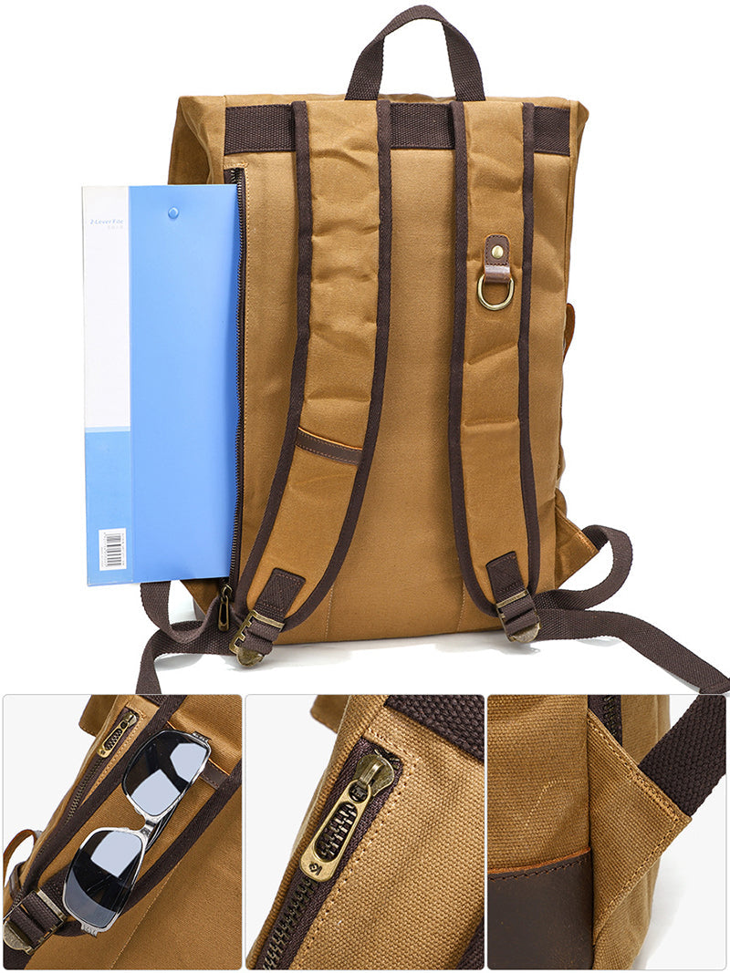 Waxed Canvas Rolltop Backpack