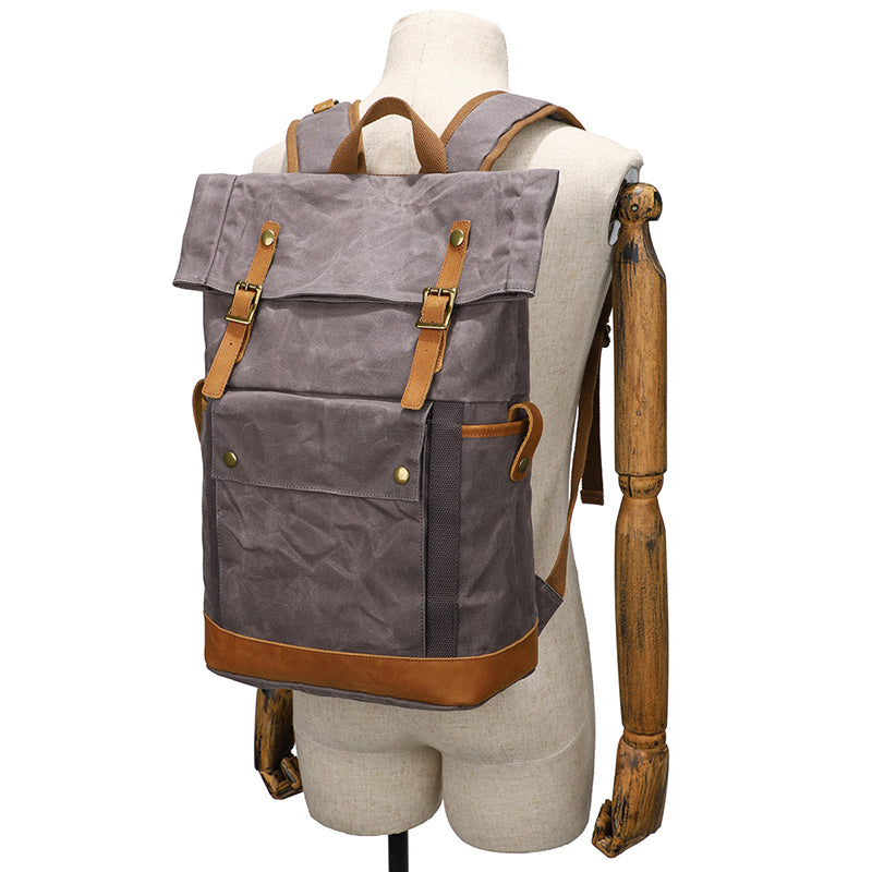 Waxed Canvas Rolltop Backpack