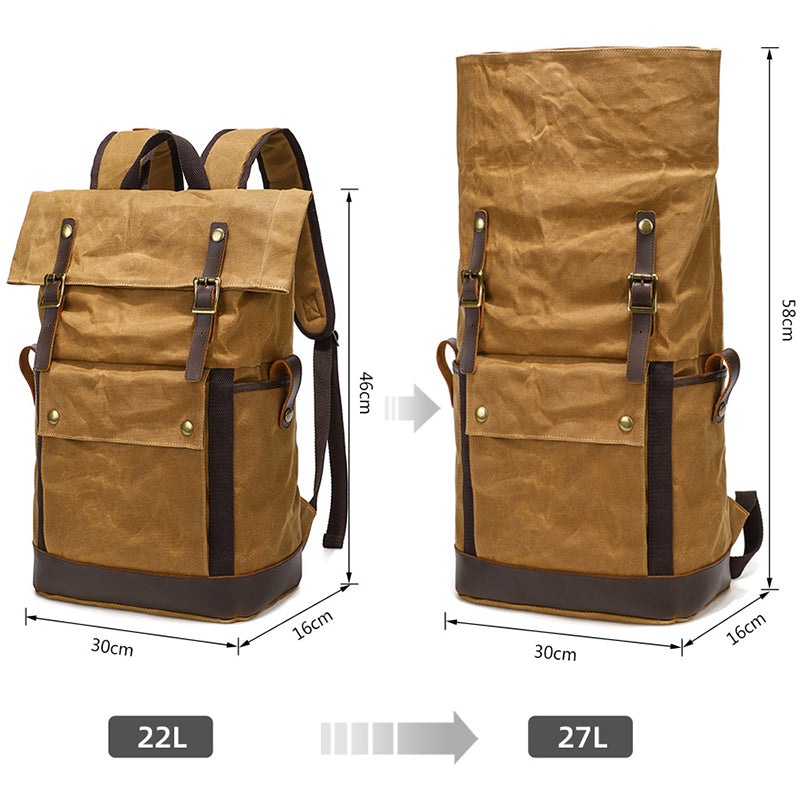 Waxed Canvas Rolltop Backpack
