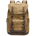 Waxed Canvas and Leather Outdoor Backpack
