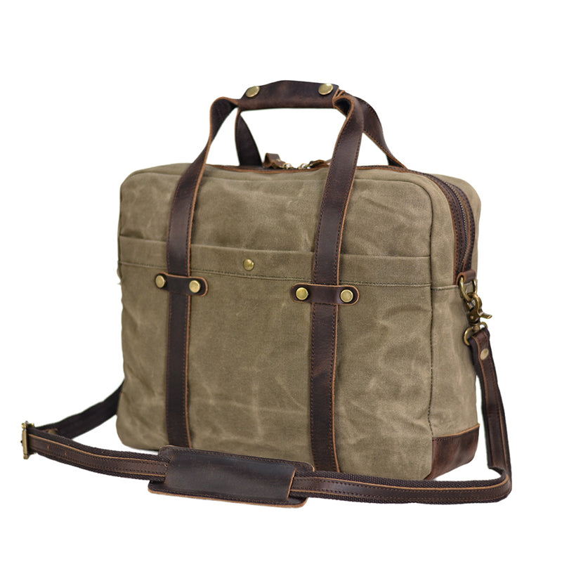 Waxed Canvas Briefcase Messenger