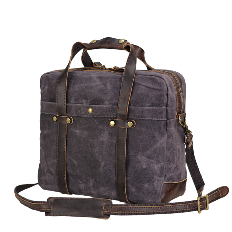 Waxed Canvas Briefcase Messenger