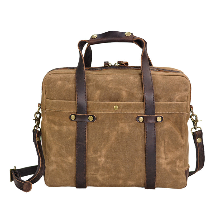 Waxed Canvas Briefcase Messenger