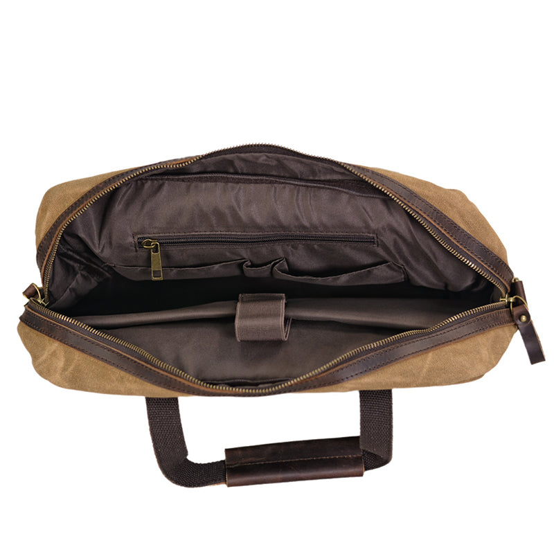 Waxed Canvas Briefcase Messenger
