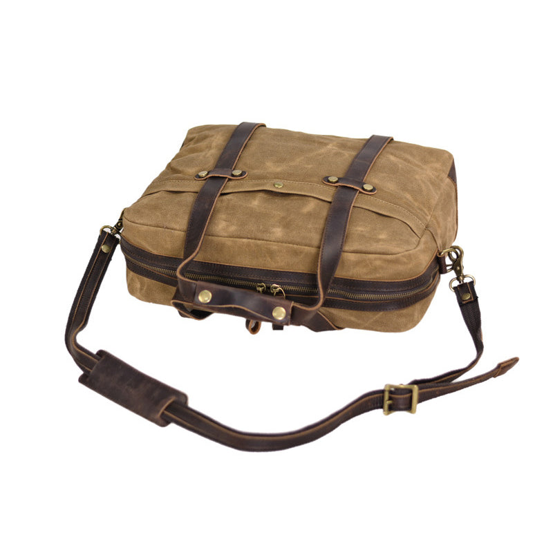 Waxed Canvas Briefcase Messenger