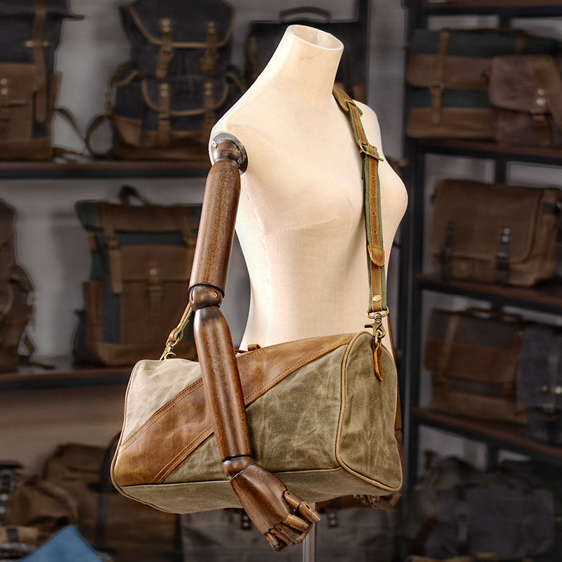 Waxed Canvas and Leather Crossbody