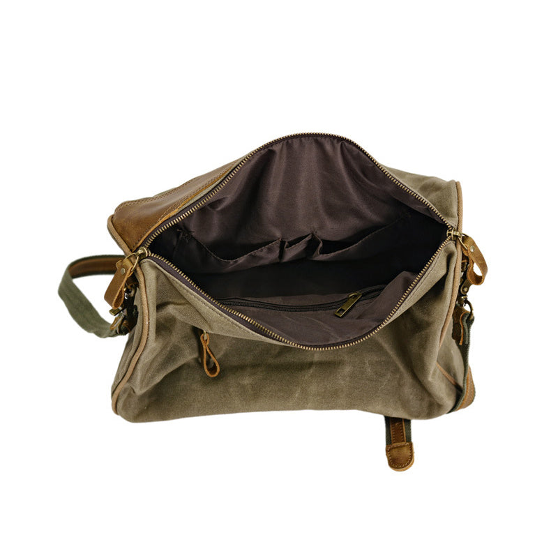 Waxed Canvas and Leather Crossbody