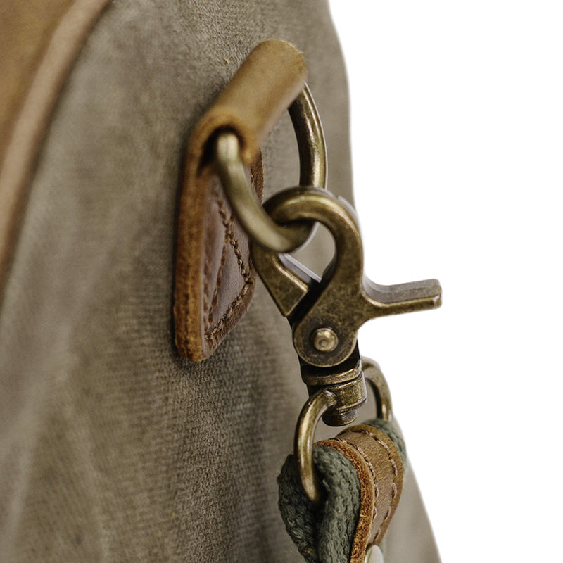 Waxed Canvas and Leather Crossbody