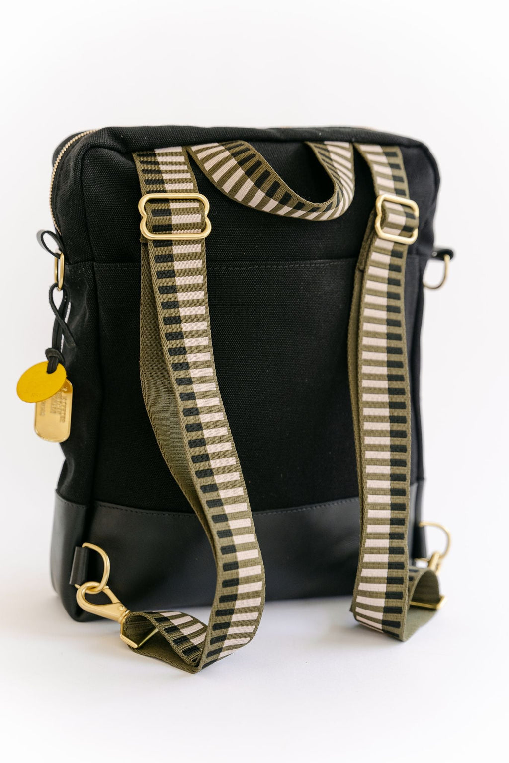 Corbin | Signature Black Canvas + Black Leather Backpack