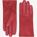 Zoey (red) – Sheepskin leather gloves with warm wool/cashmere lining & touchscreen function