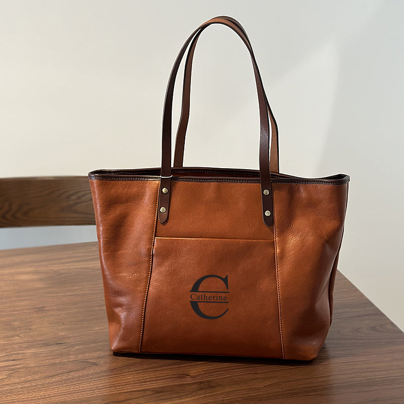 Large Leather Travel Tote