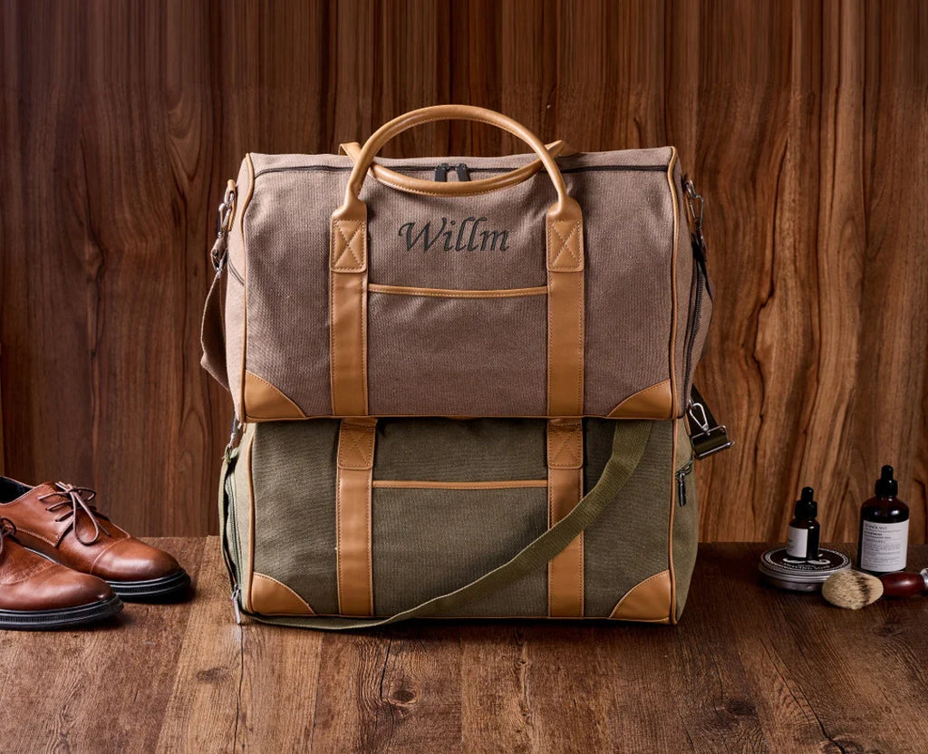 Personalized Embroidered Weekender with Shoe Compartment