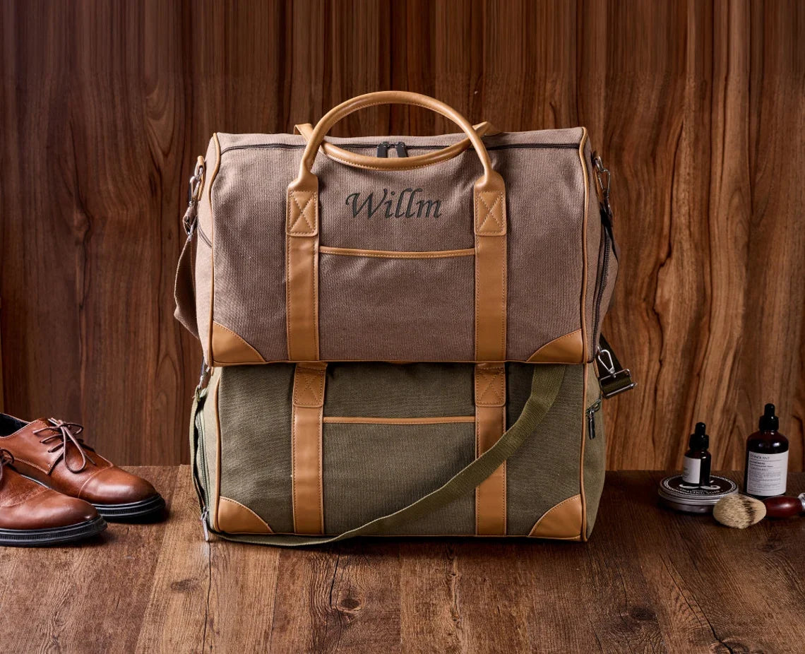 Personalized Embroidered Weekender with Shoe Compartment