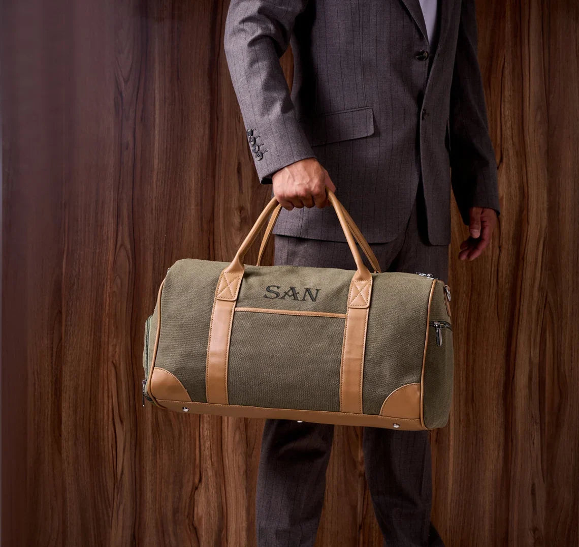 Personalized Embroidered Weekender with Shoe Compartment