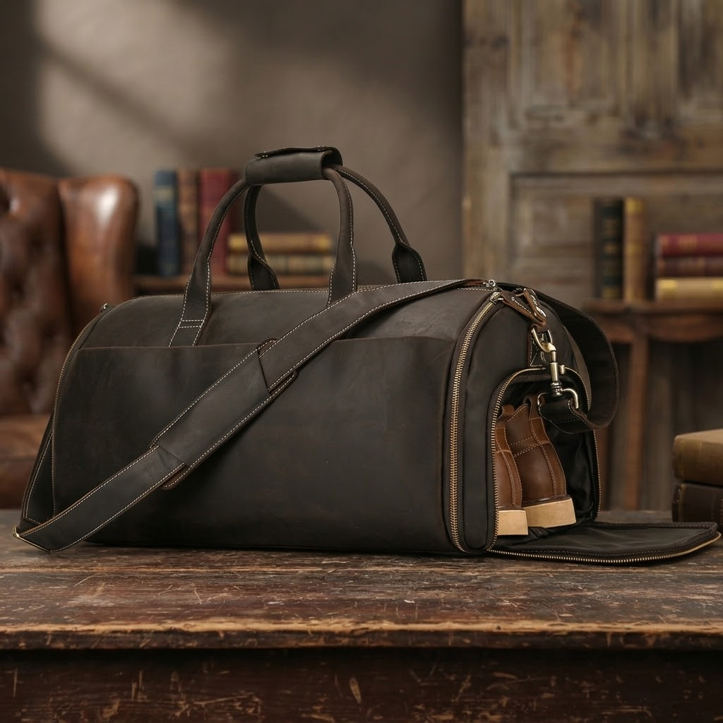 Leather Garment Duffel