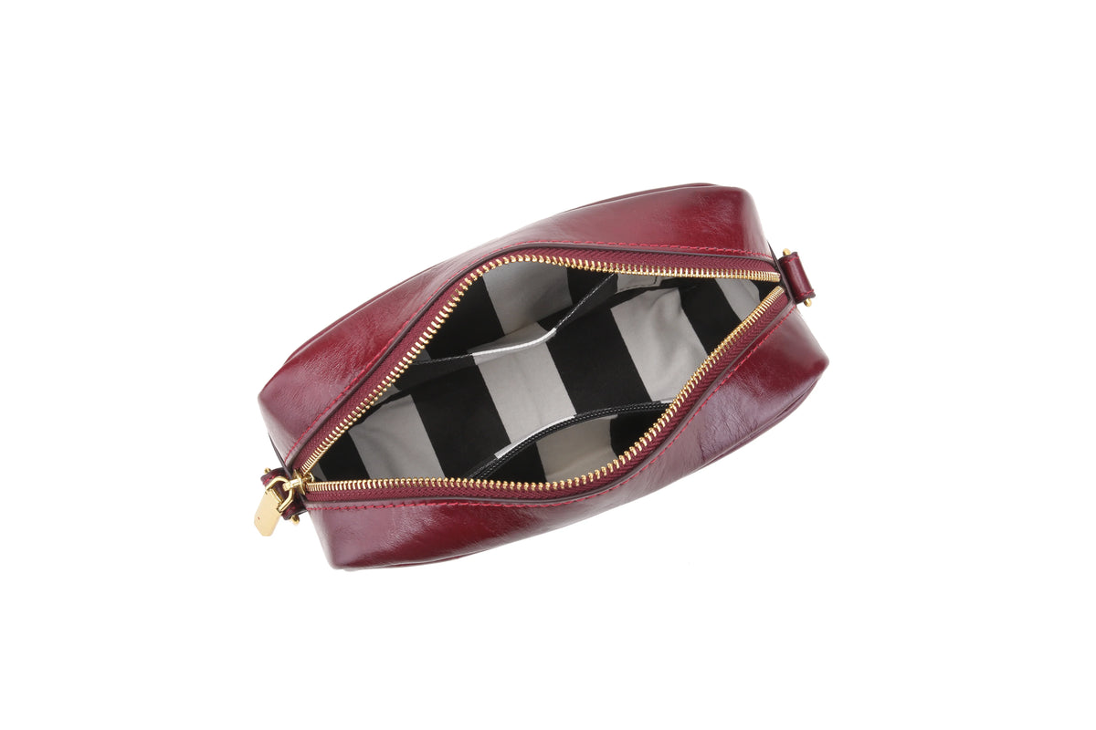 R. Riveter Hopper crossbody bag in cherry leather, view 7