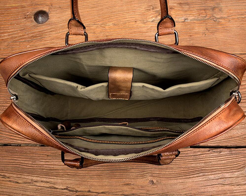 Leather Laptop Messenger Briefcase