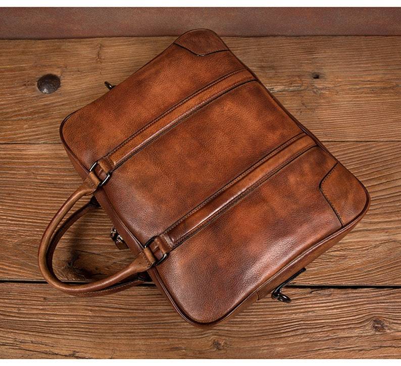 Leather Laptop Messenger Briefcase