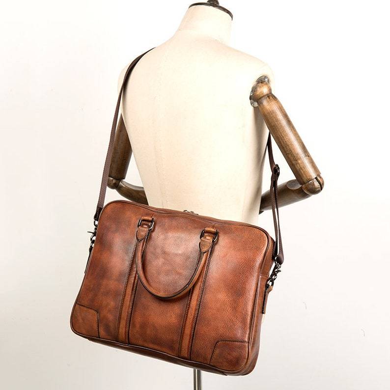 Leather Laptop Messenger Briefcase