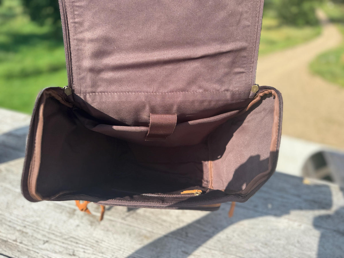 Fully Tooled Western Backpack Genuine Leather Diaper Bag Personal Item carry-on luggage by Double B Wild Rags