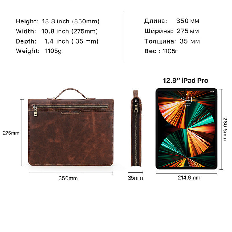 Leather iPad Case with AirTag Pocket