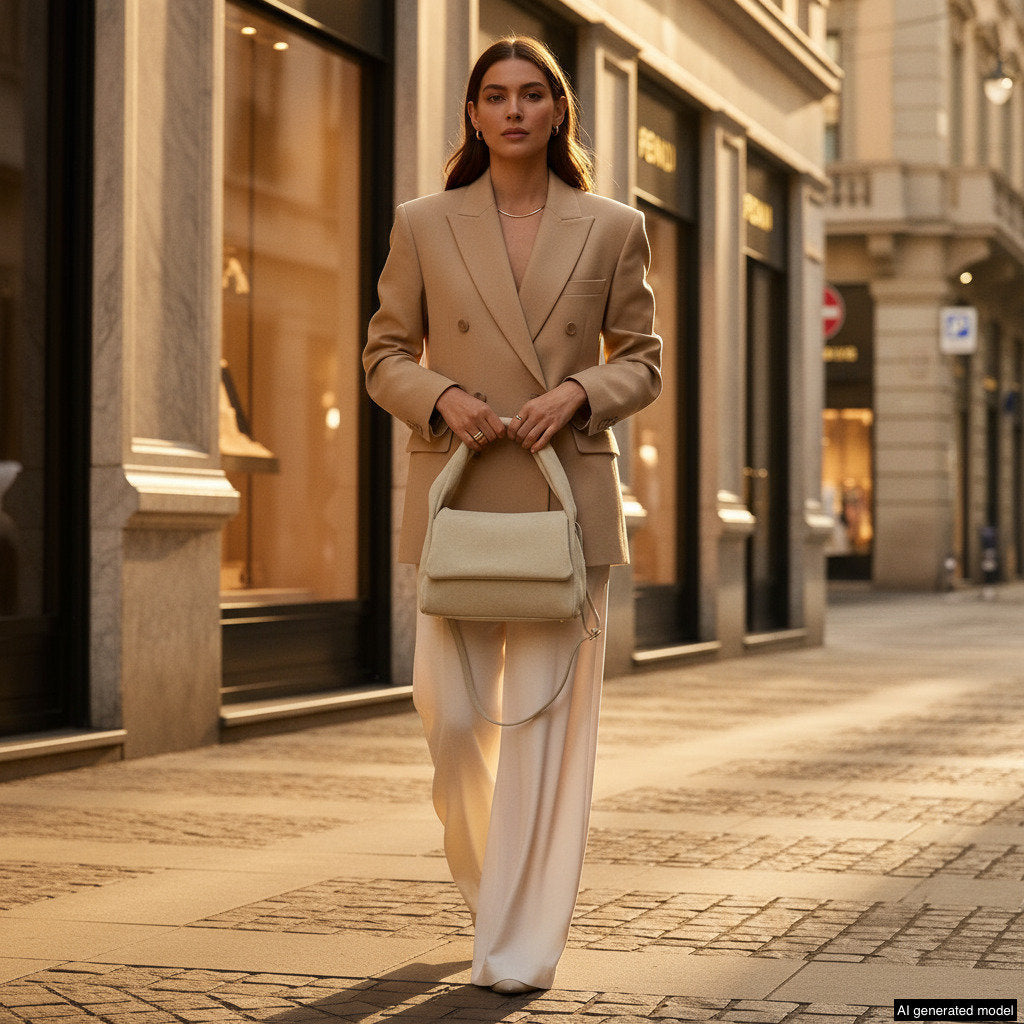 Italian Genuine Suede Top-Handle Bag | Ravenna