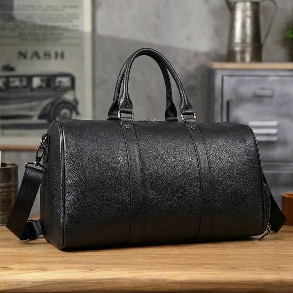 Leather Weekender with Shoe Compartment